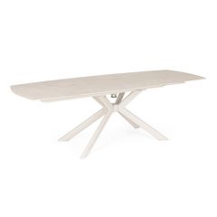 Bizzotto Janika Επεκτεινόμενο Τραπέζι Φαγητού Κεραμικό/Μεταλλικό Κρεμ 160-240x90x77 Εκ.