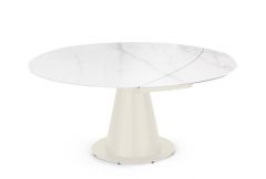 Bizzotto Jami Επεκτεινόμενο Τραπέζι Φαγητού Κεραμικό/Μεταλλικό Κρεμ 160x102-160x77 Εκ.