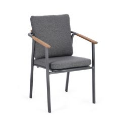 Bizzotto Leonida Char Wg21 Chair W-Armrest W-Cush 57a - 59b - 96h - 48h1 - 70h2 - 78	 h3