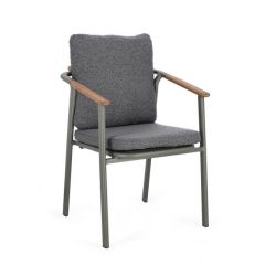 Bizzotto Leonida Green Wg26 Chair W-Armres W-Cush 57a - 59b - 96h - 48h1 - 70h2 - 78	 h3