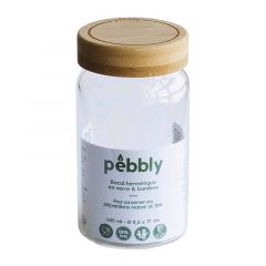 Pebbly Δοχείο Αποθήκευσης Γυάλινο Με Καπάκι Από Bamboo 650 ml