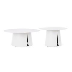 Bizzotto Bryan Whit Jx11 Coffee Table Set2 D70+90 Ø70a - 42h; Ø90a - 36h