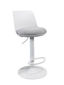 Bizzotto Lowell Σκαμπώ Μπαρ Μεταλλικό Λευκό 41x48,5x87-108