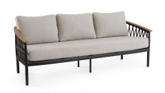 Bizzotto Fenix Charcoal Yk13 Sofa 3Seats W-Cush 205a - 75b - 85h - 46h1 - 62h2 - 70h3