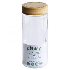 Pebbly Δοχείο Αποθήκευσης Γυάλινο Με Καπάκι Από Bamboo 850 ml
