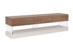 Bizzotto Castiels Έπιπλο Tv Mdf/Ξύλινο Λευκό/Καφέ 180x45x50