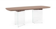 Bizzotto Castiels Τραπέζι Φαγητού Γυάλινο/Mdf Καφέ 200x90x75