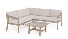 Bizzotto Kalimera Γωνιακό Σαλόνι Εξωτερικού Χώρου Σετ 3 Τμχ Εκρού/Natural 191,5x72,5x78