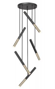 Viokef Τρίφωτο Φωτιστικό Οροφής Led Μεταλλικό Μαύρο/Χρυσό Ballet 4247300-Dimmable