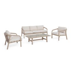 Bizzotto Kalimera Timber Big Sofa Set4 W-Cush A 73a - 81b - 78h - 45h1 - 61h2 - 69h3 / B 203a - 81b - 78h - 45h1 - 61h2 - 69h3 / C 140a - 73b - 38h