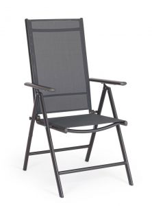 Bizzotto Michigan Πτυσσόμενη Καρέκλα Εξωτερικού Χώρου Με Ανάκλιση Ανθρακί 55x68x107