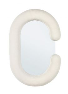 Bizzotto Kyrel Καθρέπτης Τοίχου Με Υφασμάτινο Ιβουάρ Πλαίσιο 50x75,5 Εκ.