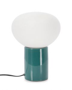 Bizzotto Tylda Επιτραπέζιο Φωτιστικό Γυάλινο/Κεραμικό Πετρόλ Ø20x28