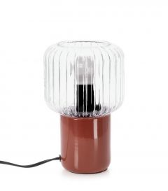 Bizzotto Myndi Επιτραπέζιο Φωτιστικό Γυάλινο/Κεραμικό Τερακότα Ø14x23