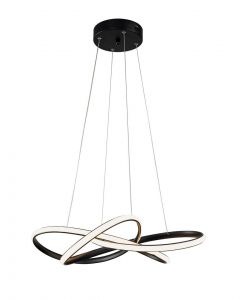 Bizzotto Alken Φωτιστικό Οροφής Led Μεταλλικό Μαύρο Ø70x137 Εκ.