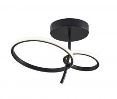 Viokef Πλαφονιέρα Led Αλουμινίου Μαύρη Double 4275900