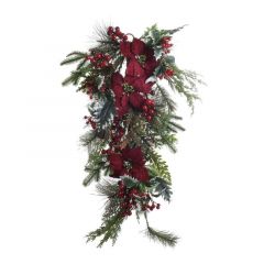 Inart Χριστουγεννιάτικο Φυτό Χιονισμένο Με Αλεξανδρινά 70 Εκ. Κωδικός: 2-85-083-0147