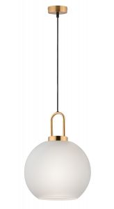 Viokef Φωτιστικό Οροφής Γυάλινο Χρυσό/Λευκό Ø30 Doria 4249500