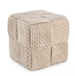 Bizzotto Dado Πουφ Υφασμάτινο Μπεζ 40x40x41 Εκ.
