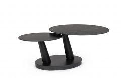 Bizzotto Joel Επεκτεινόμενο Τραπέζι Σαλονιού Μεταλλικό/Κεραμικό Ανθρακί Ø80-126,5x45