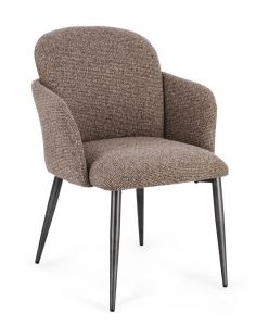 Bizzotto Ercilla Καρέκλα Υφασμάτινη Γκρι-Καφέ 60x61x84