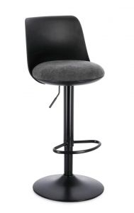 Bizzotto Lowell Σκαμπώ Μπαρ Μεταλλικό Μαύρο 41x48,5x87-108