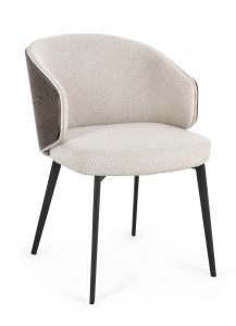 Bizzotto Kinsley Καρέκλα Ξύλινη/Υφασμάτινη Κρεμ 52x62,5x78