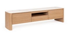 Bizzotto Gavriel Έπιπλο Tv Mdf/Κεραμικό Λευκό/Natural 179,5x42x45 Εκ.