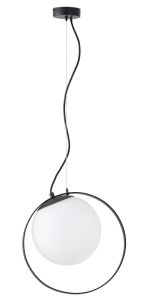 Viokef Φωτιστικό Οροφής Γυάλινο/Μεταλλικό Μαύρο Bubble 3099900