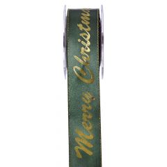 Iliadis Κορδ.σατεν Ουγια Merry Xmas 3,8Cmx9M Πρασινο 