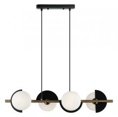 Viokef Τετράφωτο Φωτιστικό Οροφής Ράγα Γυάλινο/Μεταλλικό Μαύρο Darcy 4292100