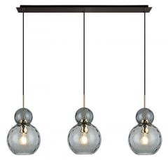 Viokef Τρίφωτο Φωτιστικό Οροφής Ράγα Γυάλινο Φυμέ 70 Εκ. Firenze 4294600