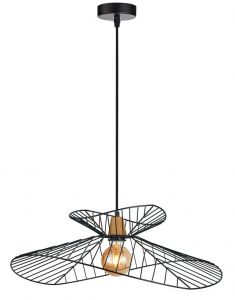 Viokef Φωτιστικό Οροφής Διπλό Μεταλλικό Μαύρο Ø50 Εκ. Kronos 4300100