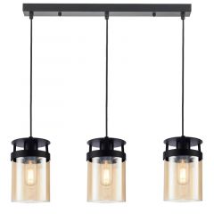 Viokef Τρίφωτο Φωτιστικό Οροφής Ράγα Γυάλινο Μελί/Μαύρο 60,5 Εκ. Betty 4304900