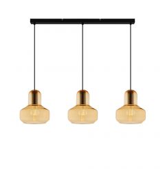 Viokef Τρίφωτο Φωτιστικό Οροφής Ράγα Γυάλινο Μελί Mandy 4295900