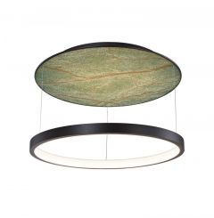 Viokef Φωτιστικό Οροφής Led Αλουμινίου/Πέτρινο Μαύρο/Πράσινο Ø50 Marilia 4320000