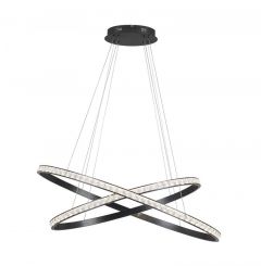 Viokef Φωτιστικό Οροφής Led Κρυστάλλινο/Μεταλλικό Μαύρο 100 Εκ. Oriana 4323800