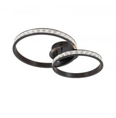 Viokef Πλαφονιέρα Led Κρυστάλλινη/Μεταλλική Μαύρο 62 Εκ. Oriana 4323900