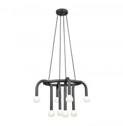 Viokef Οκτάφωτο Φωτιστικό Οροφής Γυάλινο/Μεταλλικό Μαύρο Ø61 Εκ. Delori 4324600