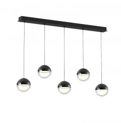 Viokef Πεντάφωτο Φωτιστικό Οροφής Ράγα Led Ακρυλικό/Μεταλλικό Μαύρο 92 Εκ. Zirea 4330000