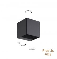 Viokef Φωτιστικό Τοίχου Led Πλαστικό Ανθρακί 10x10 Εκ. Greg 4333200