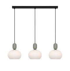 Viokef Τρίφωτο Φωτιστικό Οροφής Ράγα Γυάλινο Λευκό/Πράσινο 82 Εκ. Valisia 4328500