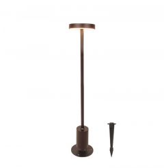 Viokef Χωνευτός Στήλος Κήπου Led Με Βάση και Καρφί Καφέ 50 Εκ. Tango 4333001