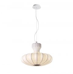 Viokef Φωτιστικό Οροφής Led Μεταλλικό/Υφασμάτινο Λευκό Ø40 Εκ. Bola 4334400