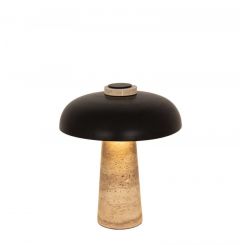 Viokef Τρίφωτο Επιτραπέζιο Φωτιστικό Μαύρο/Μπεζ Lora 4337400