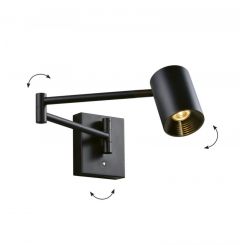 Viokef Φωτιστικό Τοίχου Led Ρυθμιζόμενο Μαύρο Melina 4335300 - Dimmable