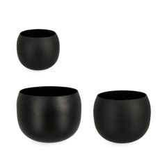 Bizzotto Keyra Κασπώ Μεταλλικά Μαύρα Σετ 3 Τμχ Ø36x28 Εκ.