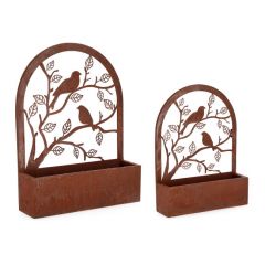 Bizzotto Rosalinda Κασπώ Τοίχου Μεταλλικά Καφέ Rusty Σετ 2 Τμχ 40,5x54 Εκ.