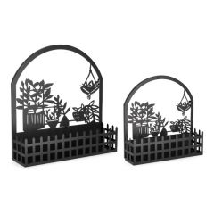 Bizzotto Rosangela Κασπώ Τοίχου Μεταλλικά Μαύρα Σετ 2 Τμχ 48x13x50 Εκ.