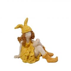 Espiel Διακοσμητική Φιγούρα Κοριτσιού Polyresin Μουσταρδί 19x12x17 Κωδικός: ZAX205